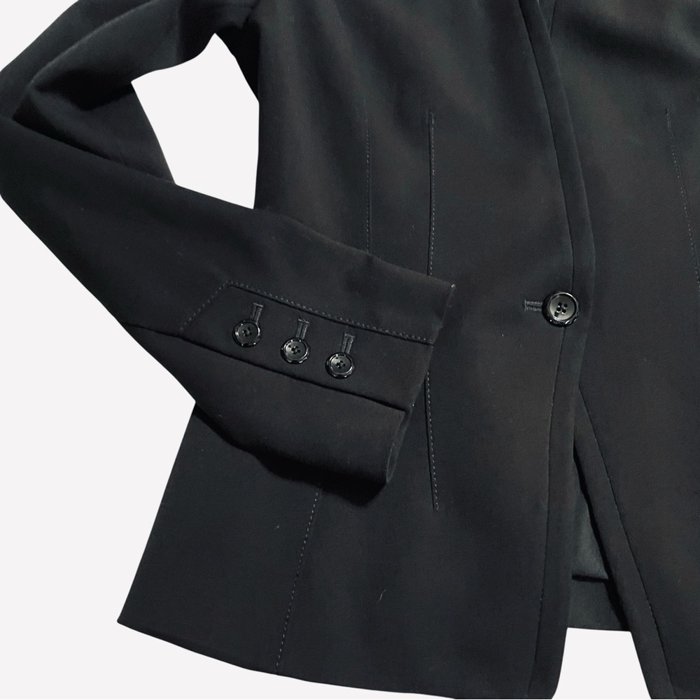 White House Black Market Black Fitted Blazer Jacket Women’s Size 4 One Button - Picture 7 of 12